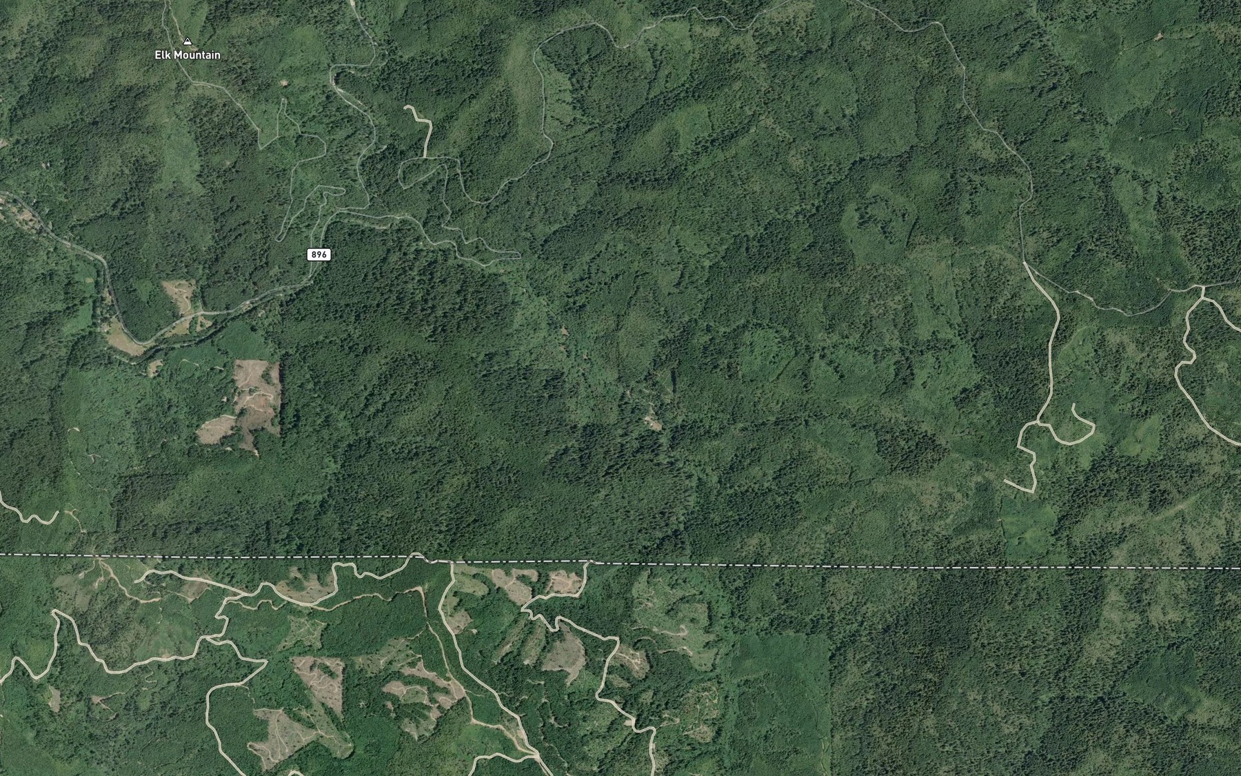 Satellite map of the Sankey Creek