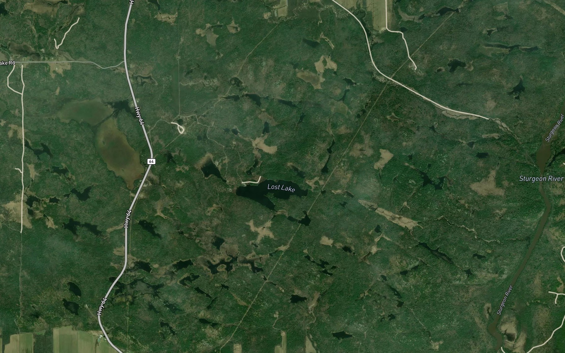Satellite map of the Lost Lake