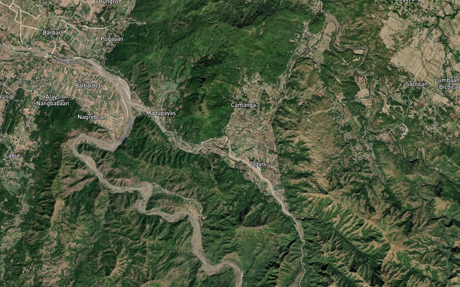 Satellite map of the Madupayas River
