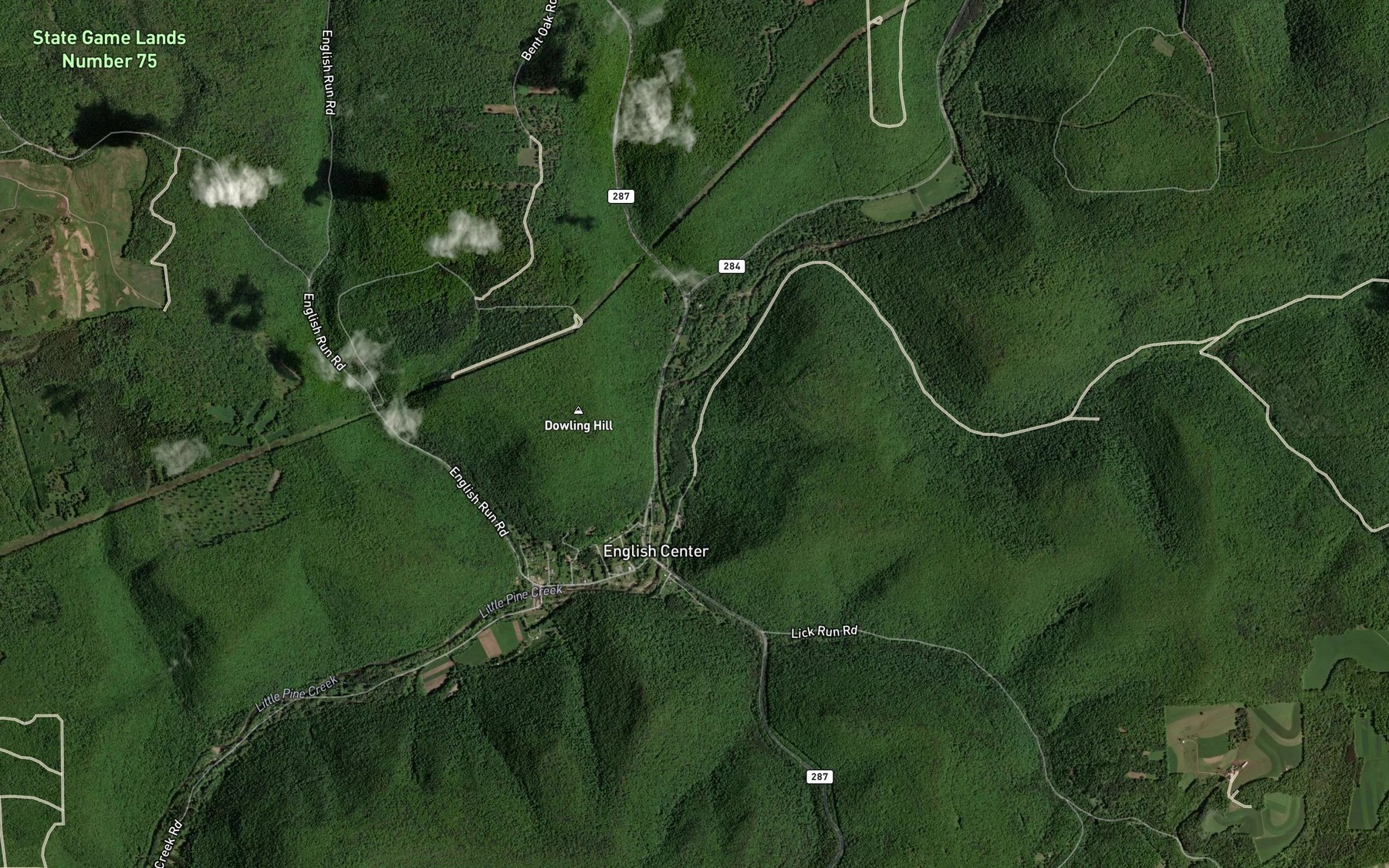 Satellite map of the Graveyard Run