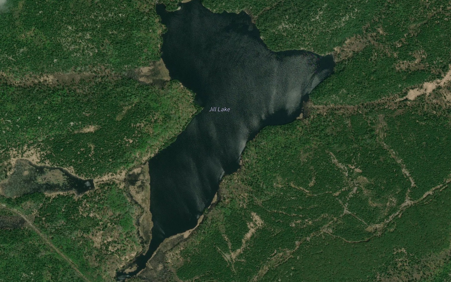 Satellite map of the Jill Lake