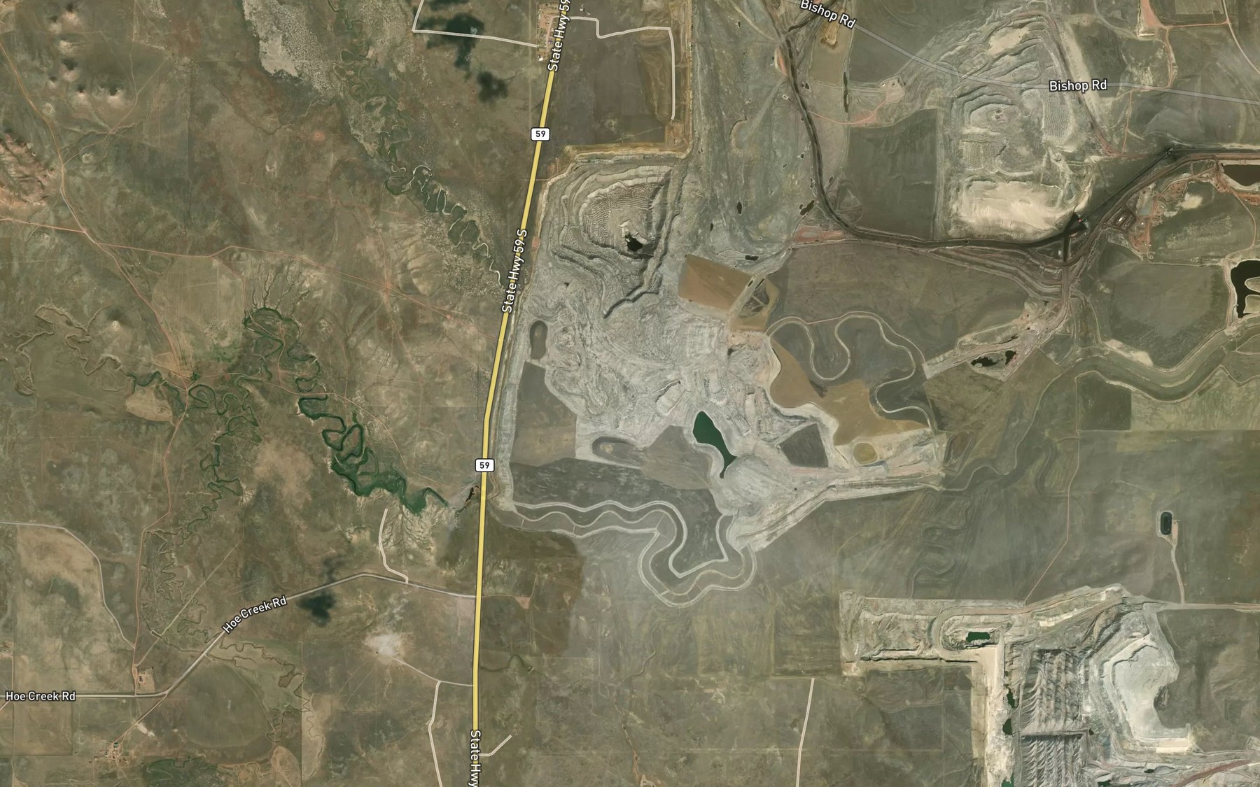 Satellite map of the Bone Pile Creek