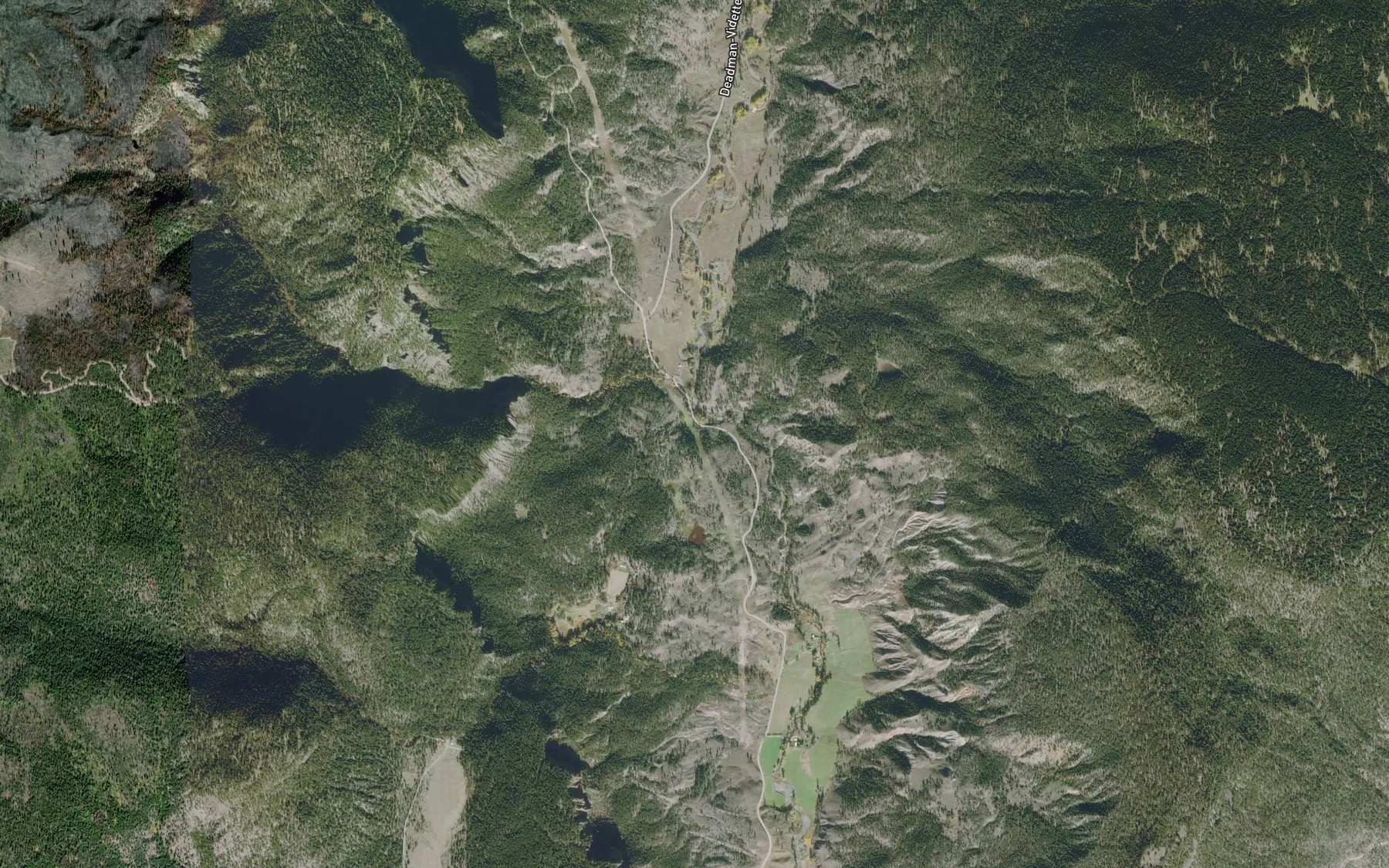 Satellite map of the Barricade Creek
