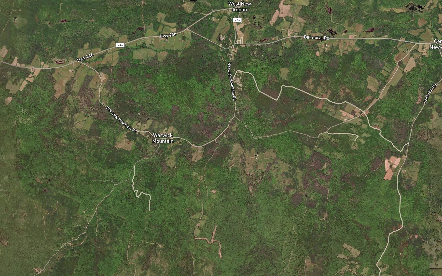Satellite map of the Byers Brook