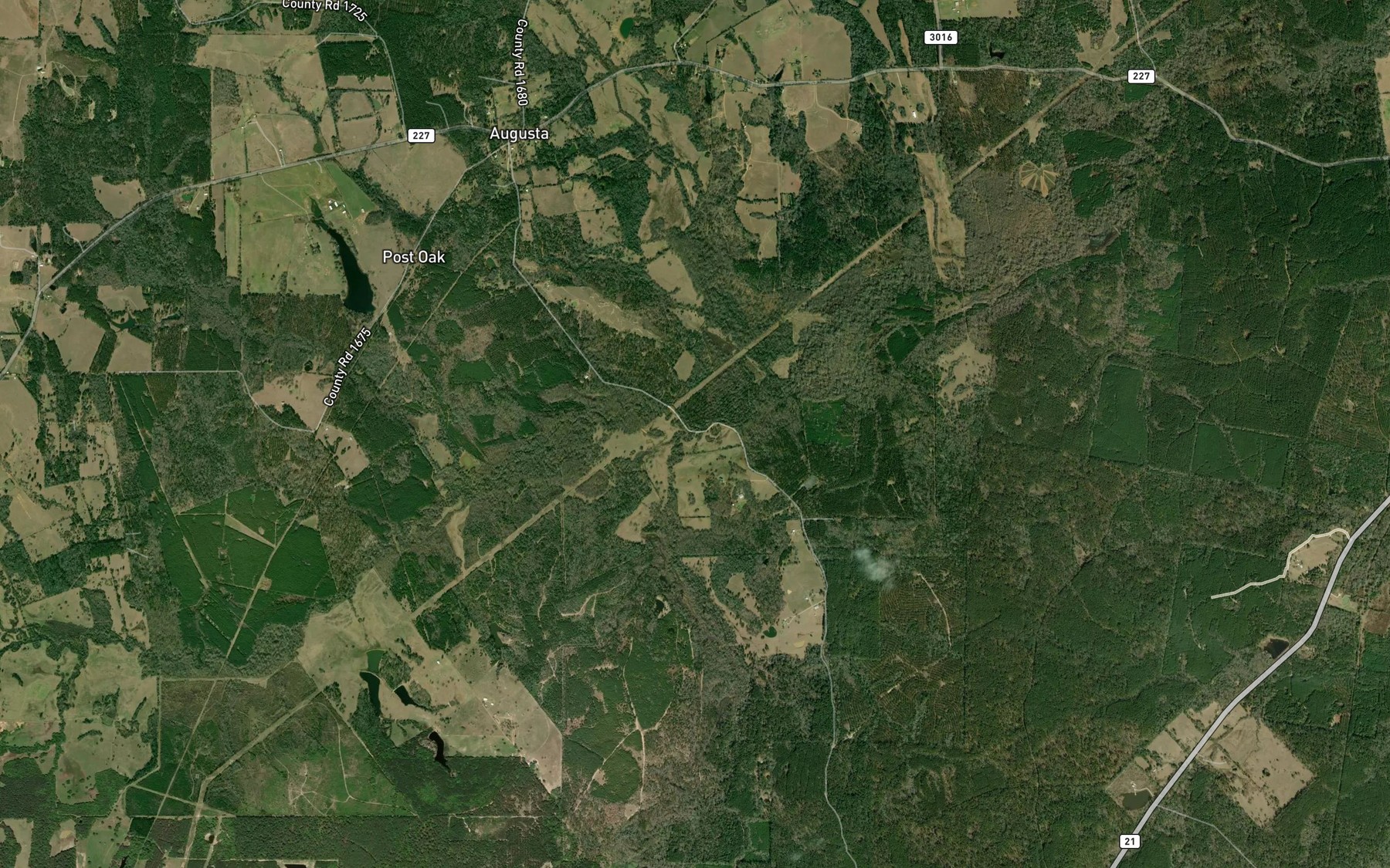 Satellite map of the Davis Creek
