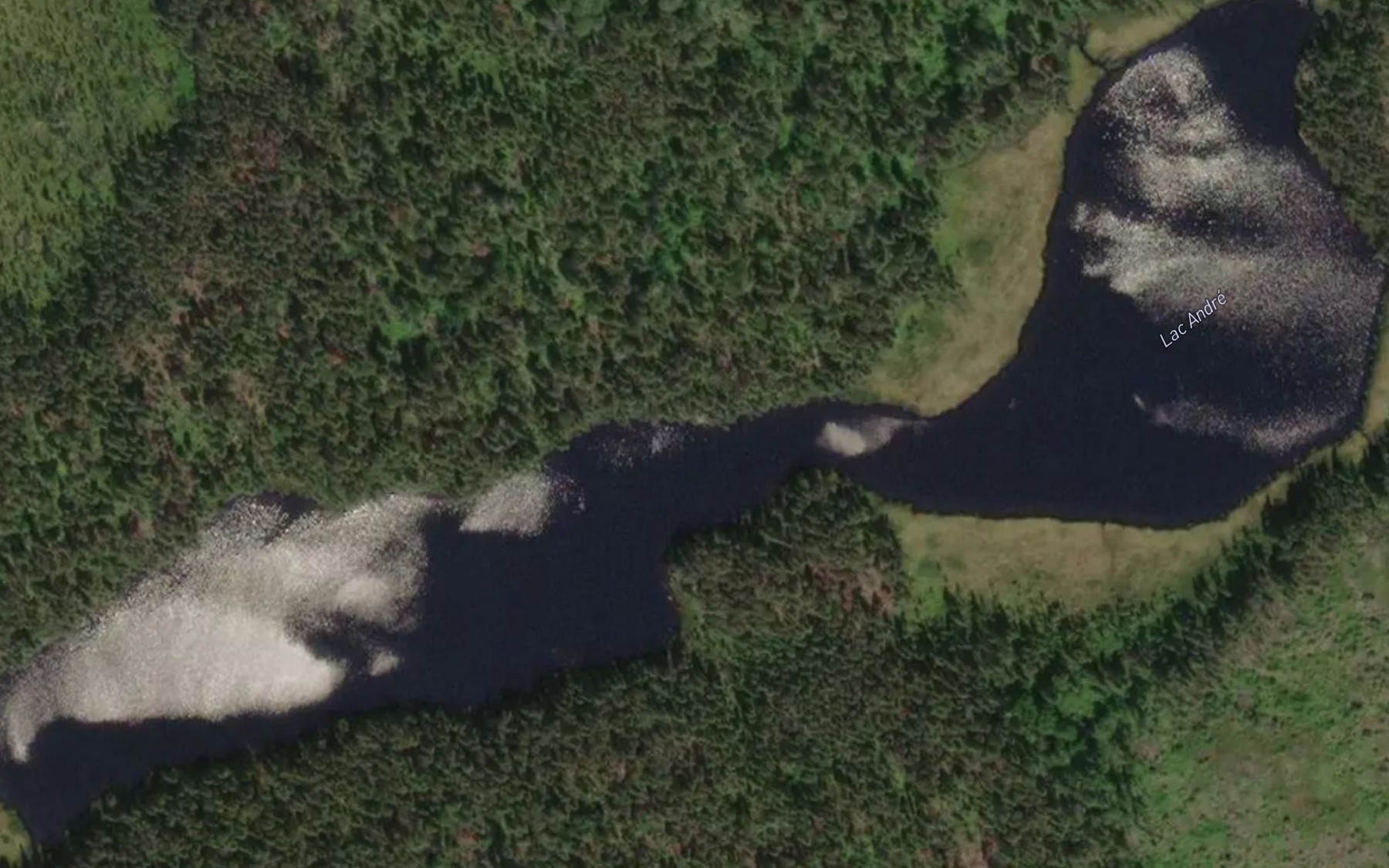 Satellite map of the Lac Andre