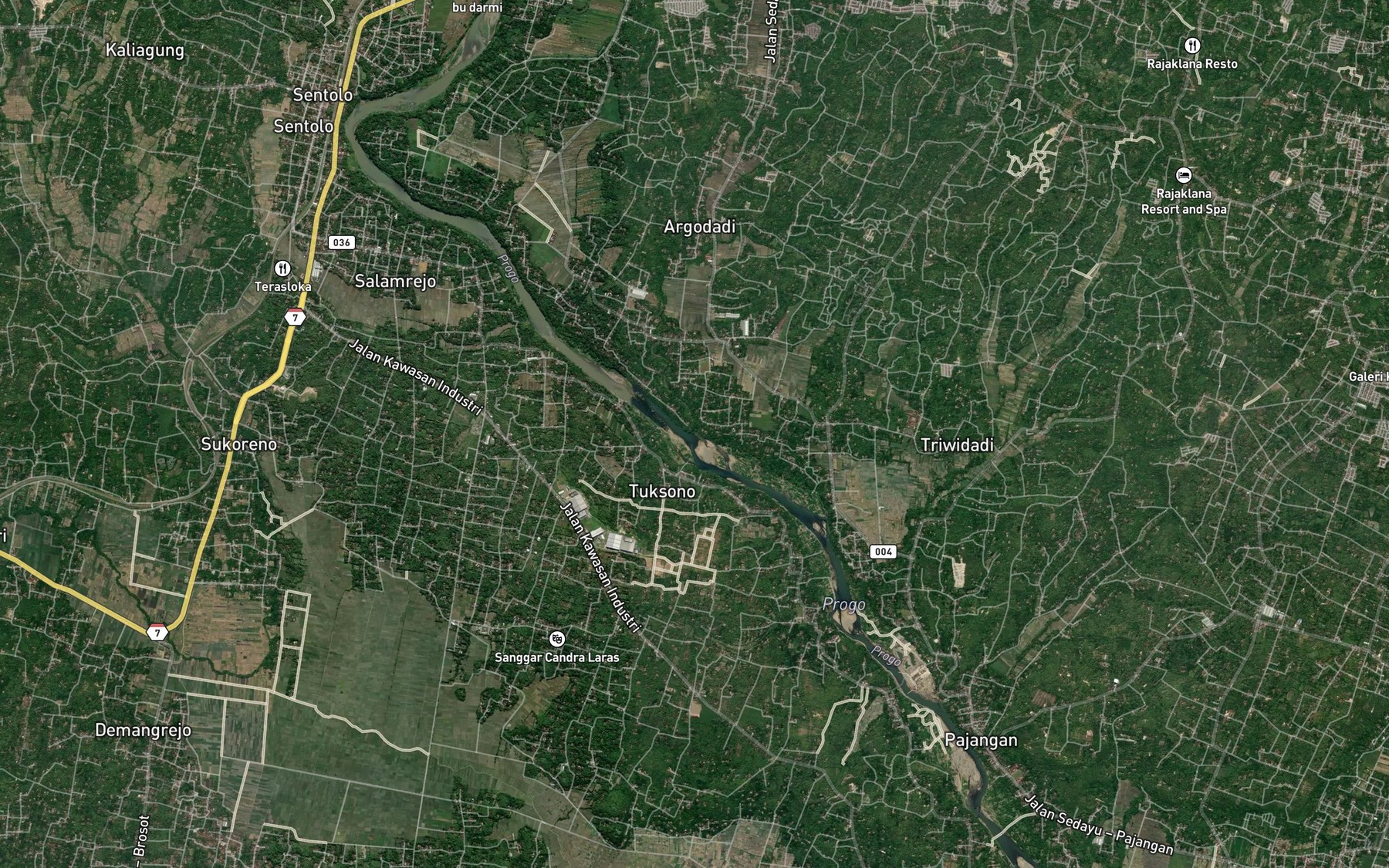 Satellite map of the Kali Konteng