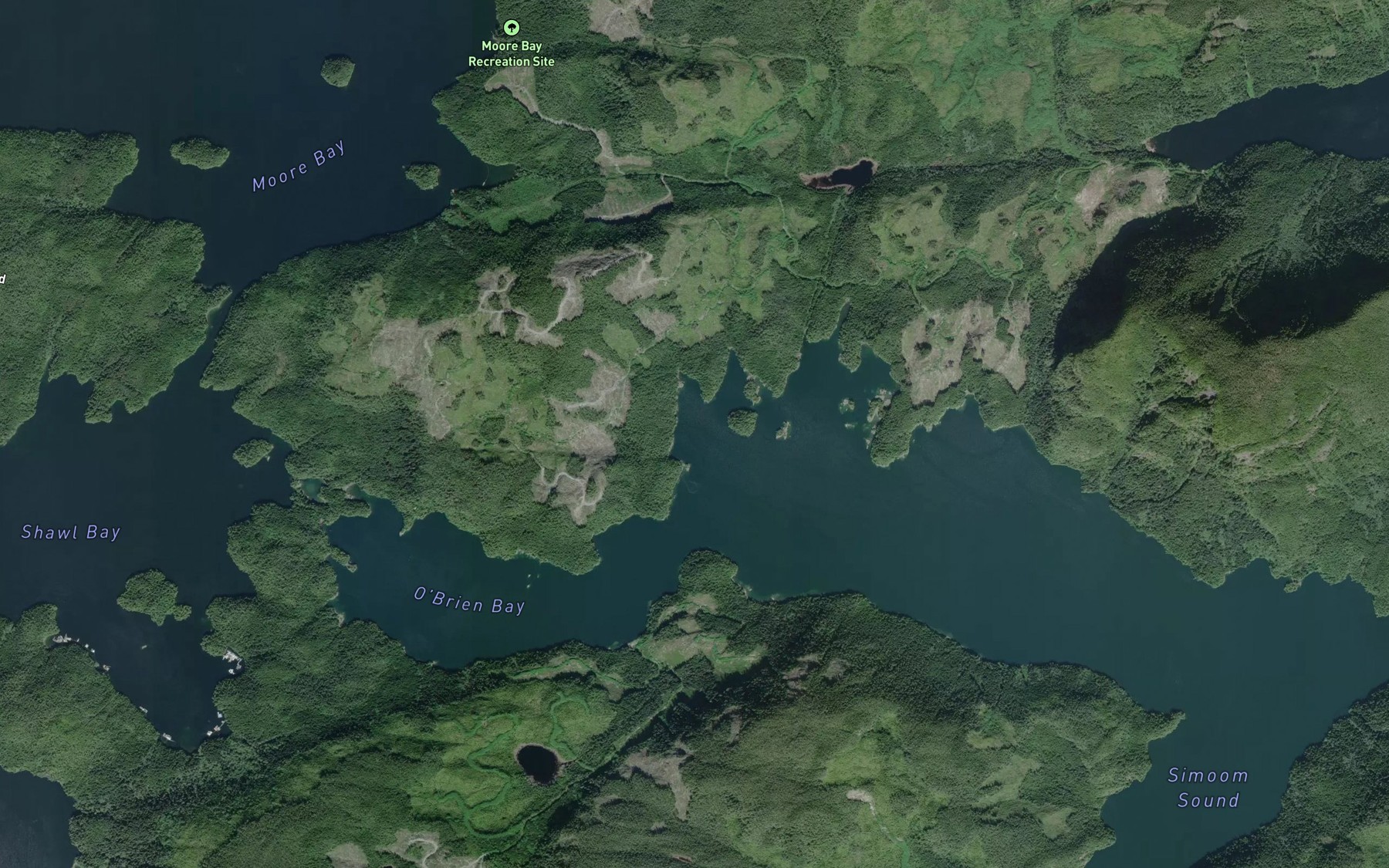 Satellite map of the McIntosh Bay