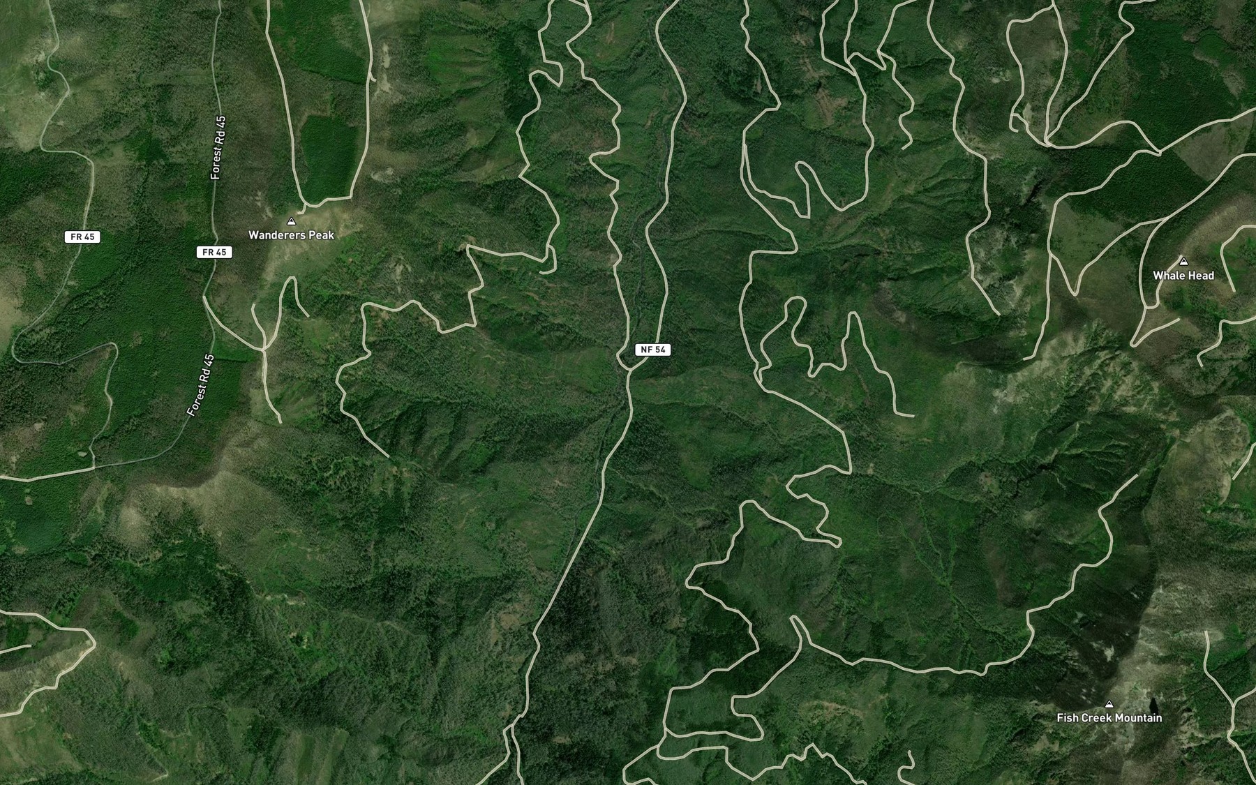 Satellite map of the Third Creek