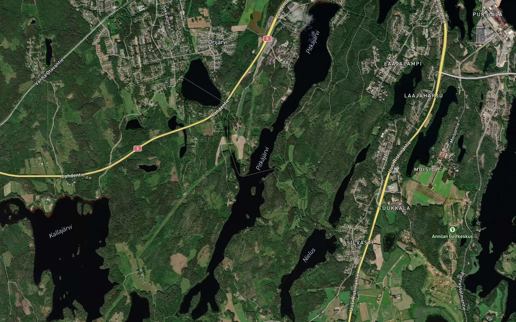 Satellite map of the Hiidenlahti