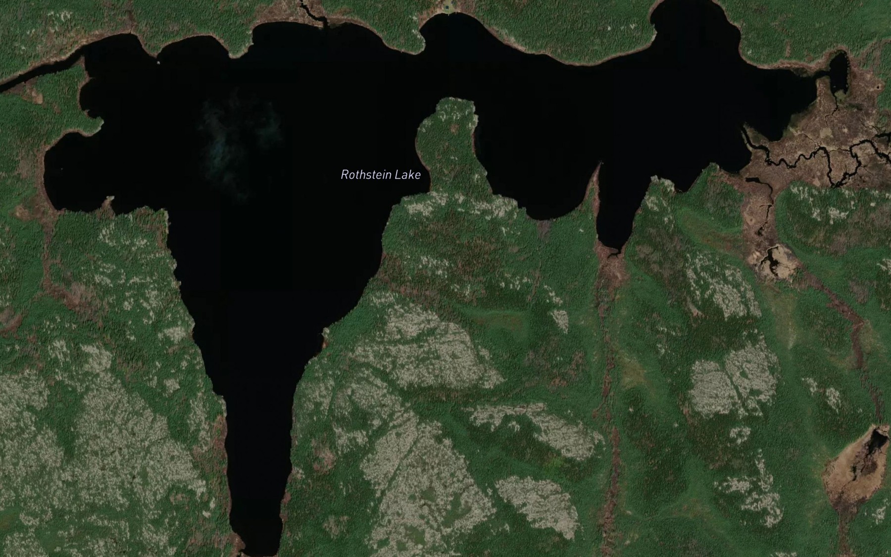 Satellite map of the Rothstein Lake