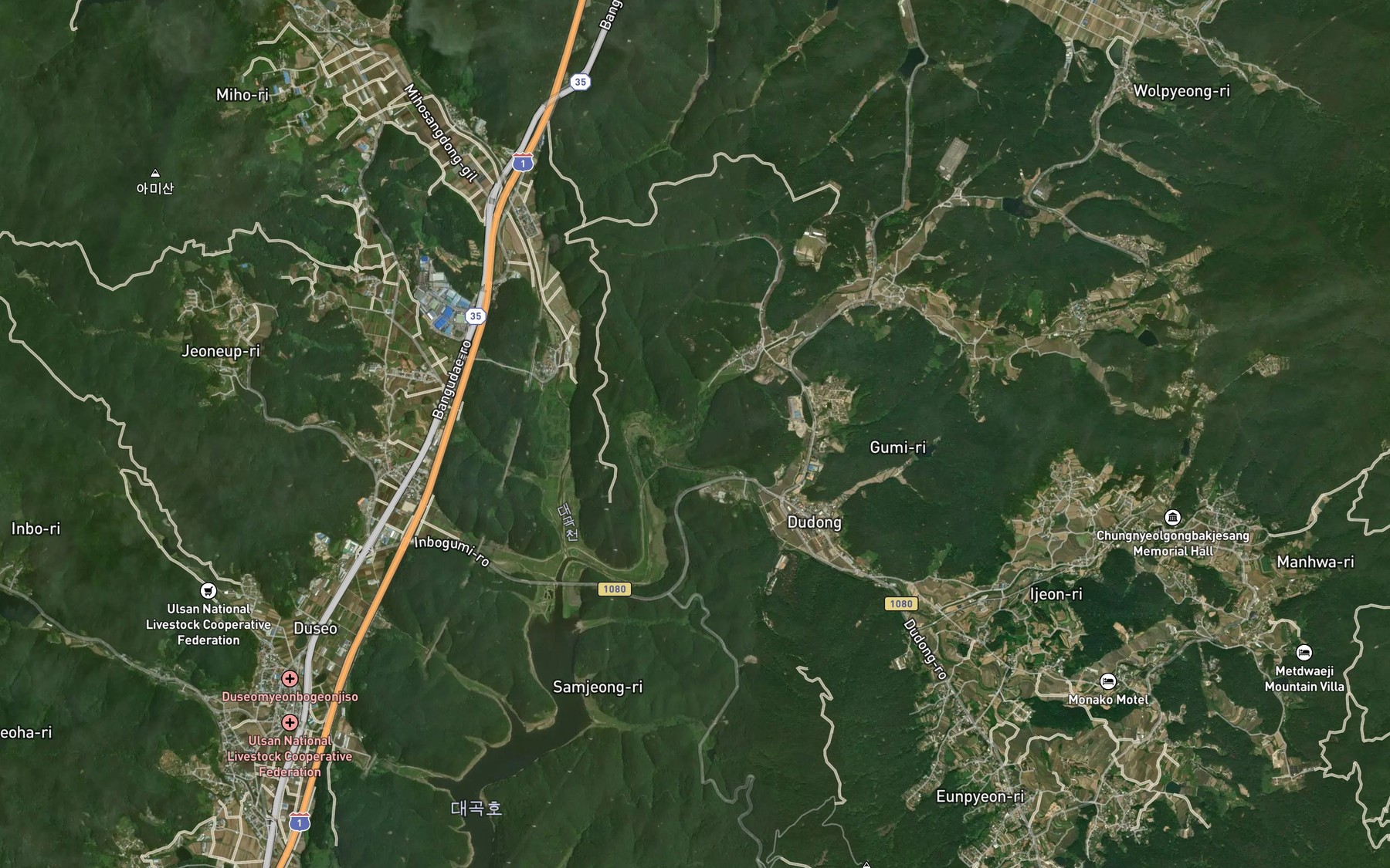 Satellite map of the Juwoncheon