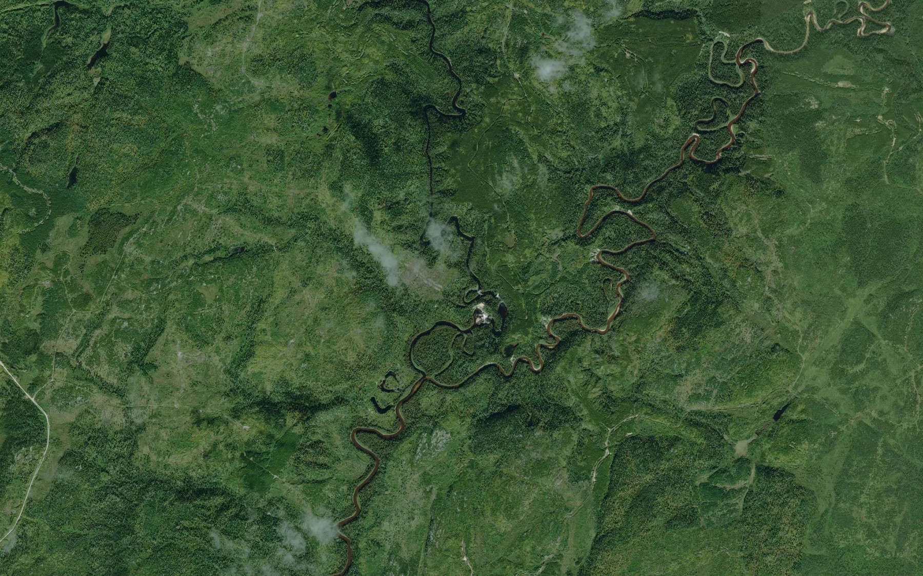 Satellite map of the White Otter River