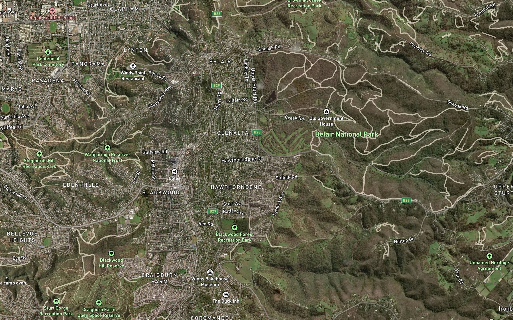 Satellite map of the Kurra Creek