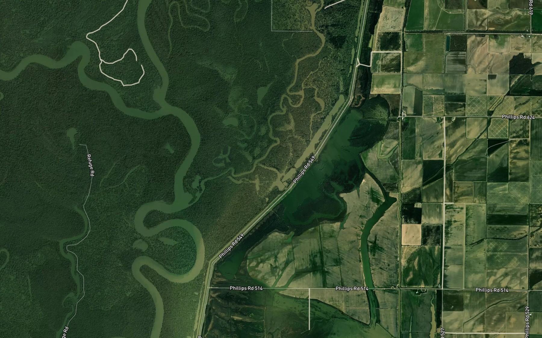 Satellite map of the Willow Lake