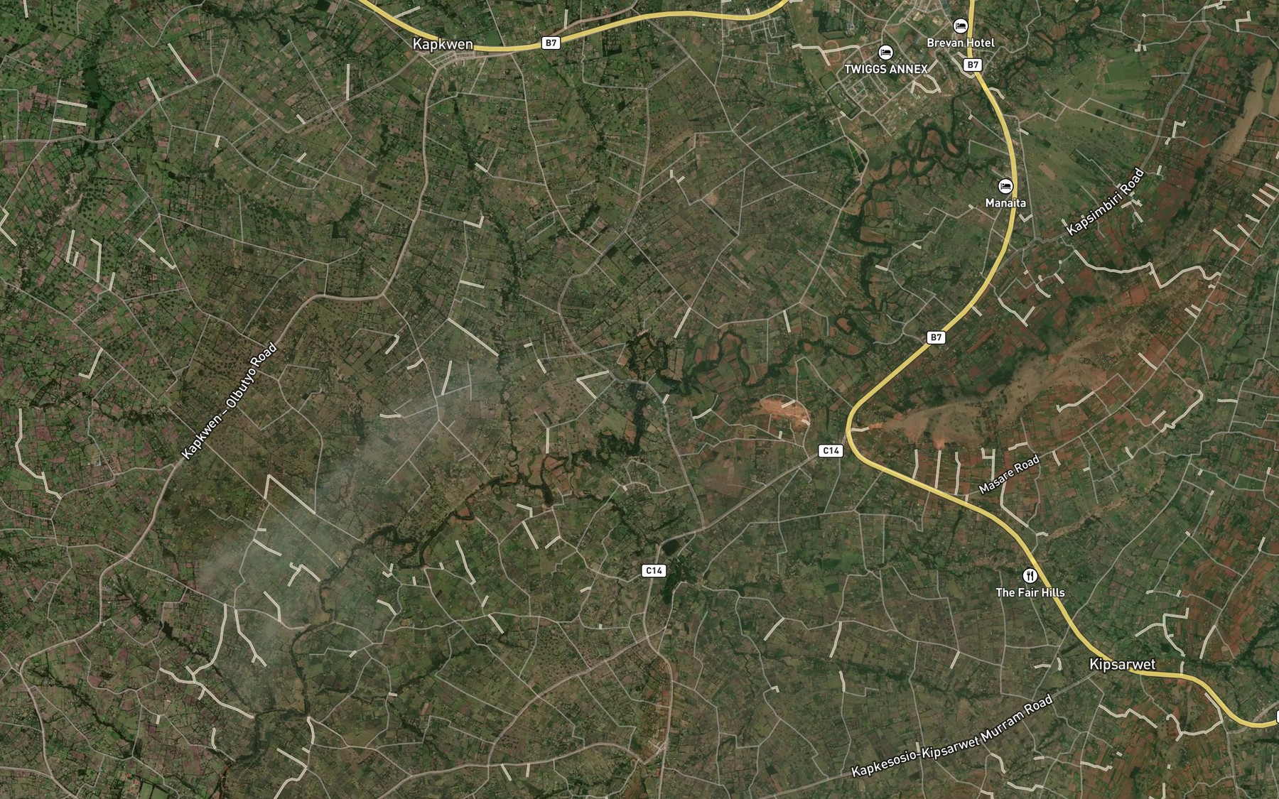 Satellite map of the Kagawet