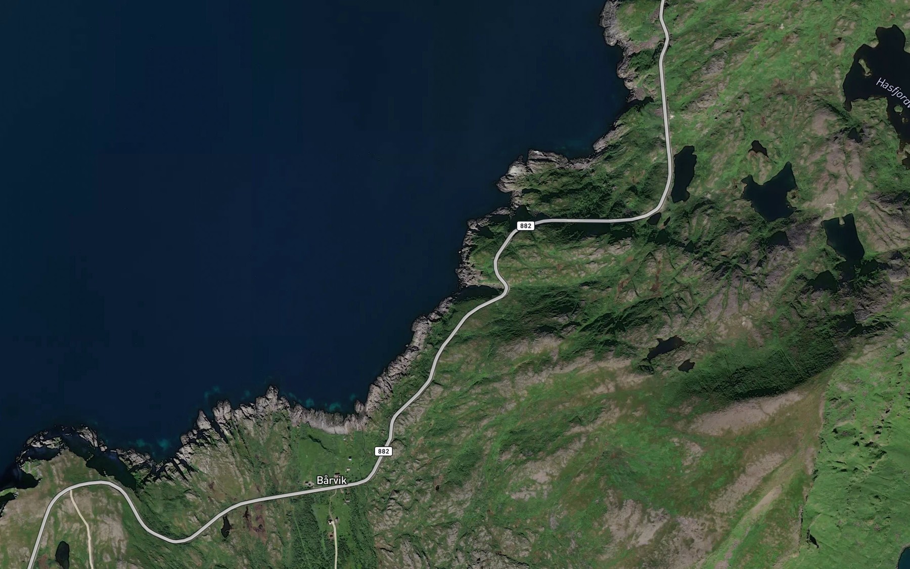 Satellite map of the Trollkjeila