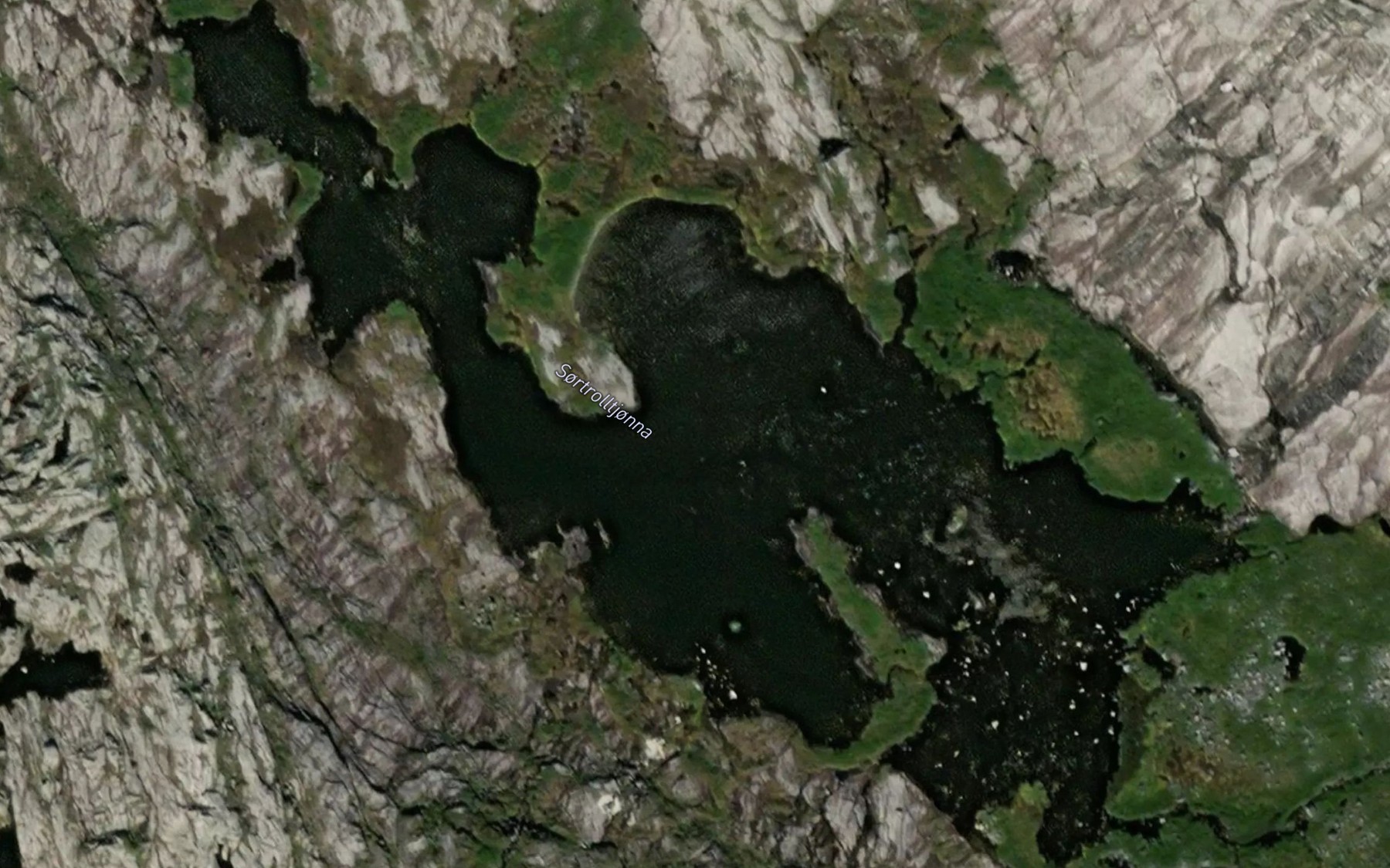 Satellite map of the Sortrolltjorna
