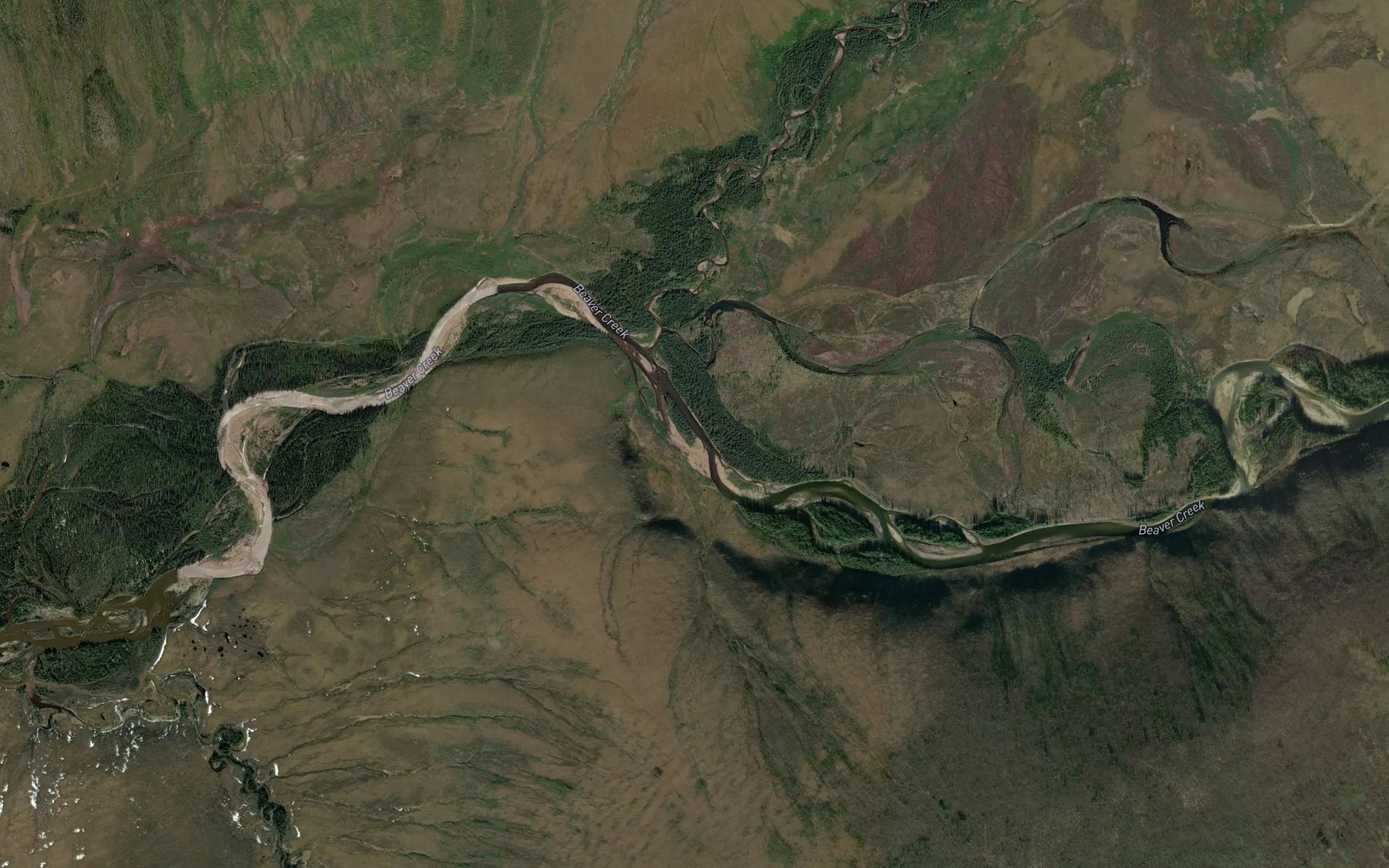 Satellite map of the O'Brien Creek