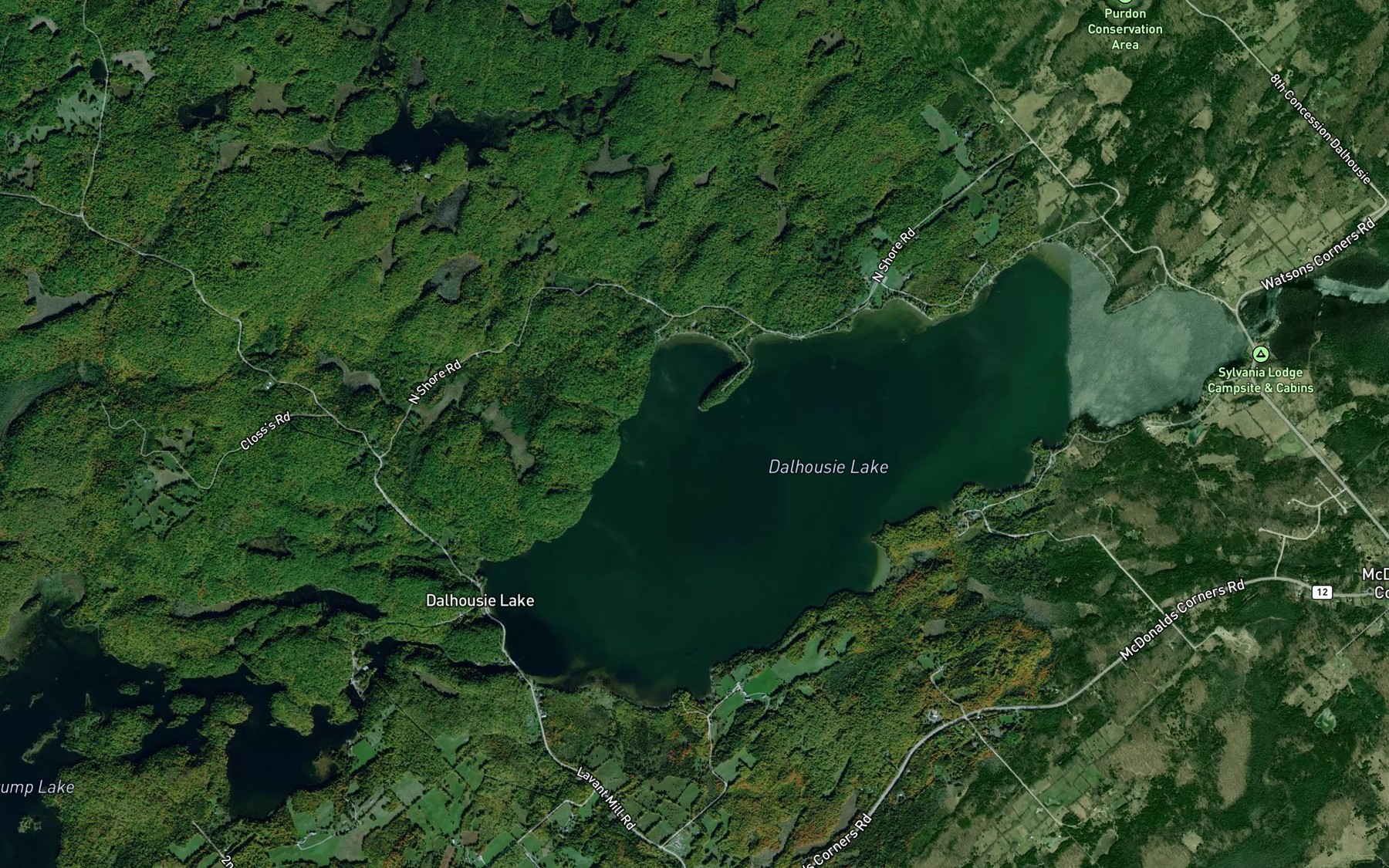 Satellite map of the McLarens Creek