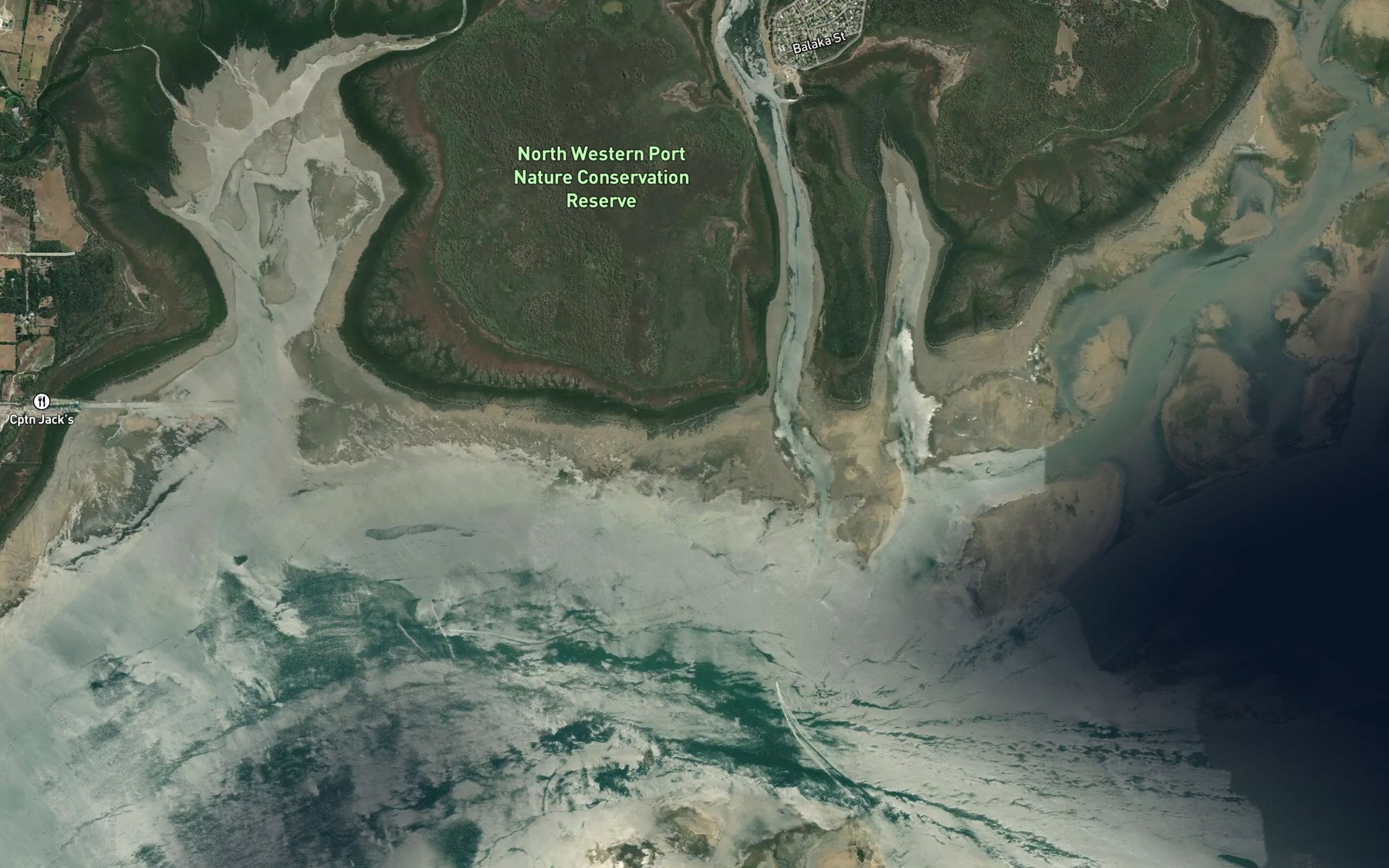 Satellite map of the Rutherford Creek