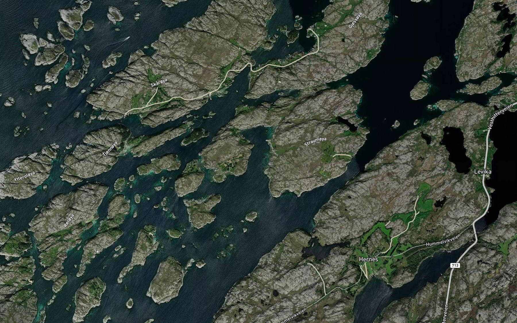 Satellite map of the Nesavagen