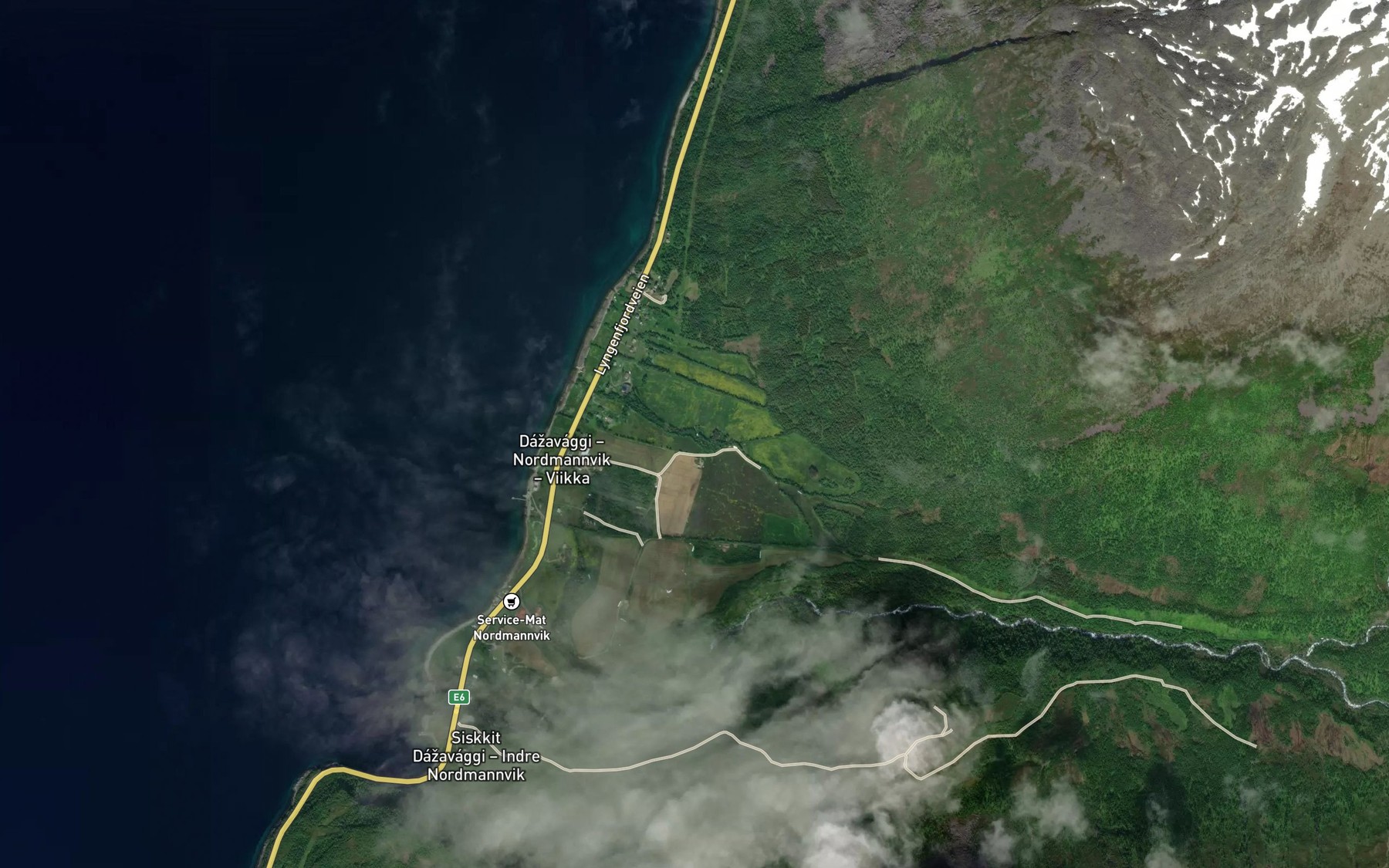Satellite map of the Nordmannvikelva