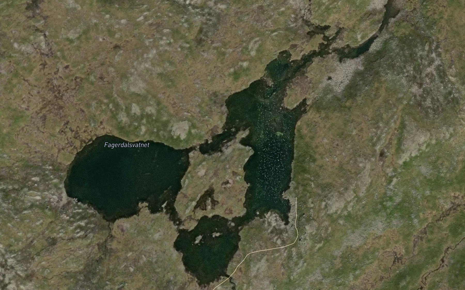 Satellite map of the Fagerdalsvatnet