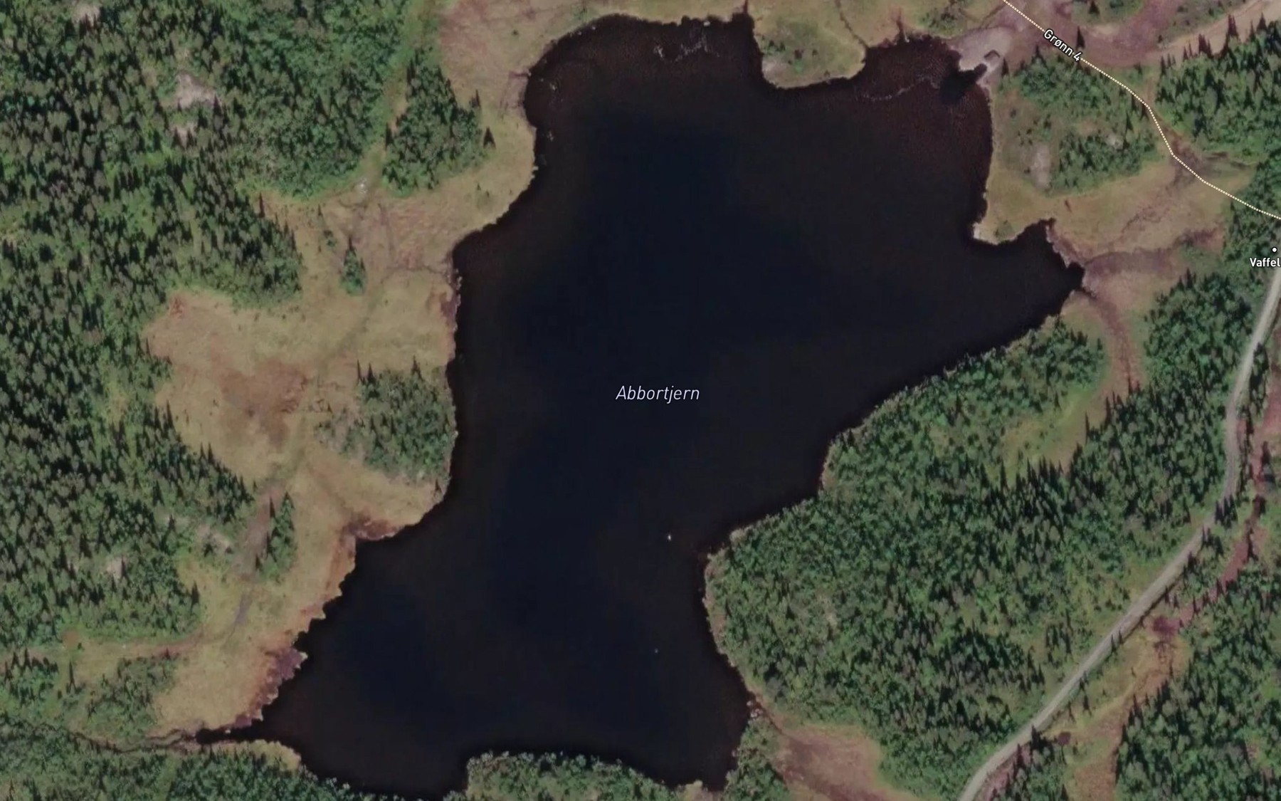 Satellite map of the Abbortjernet