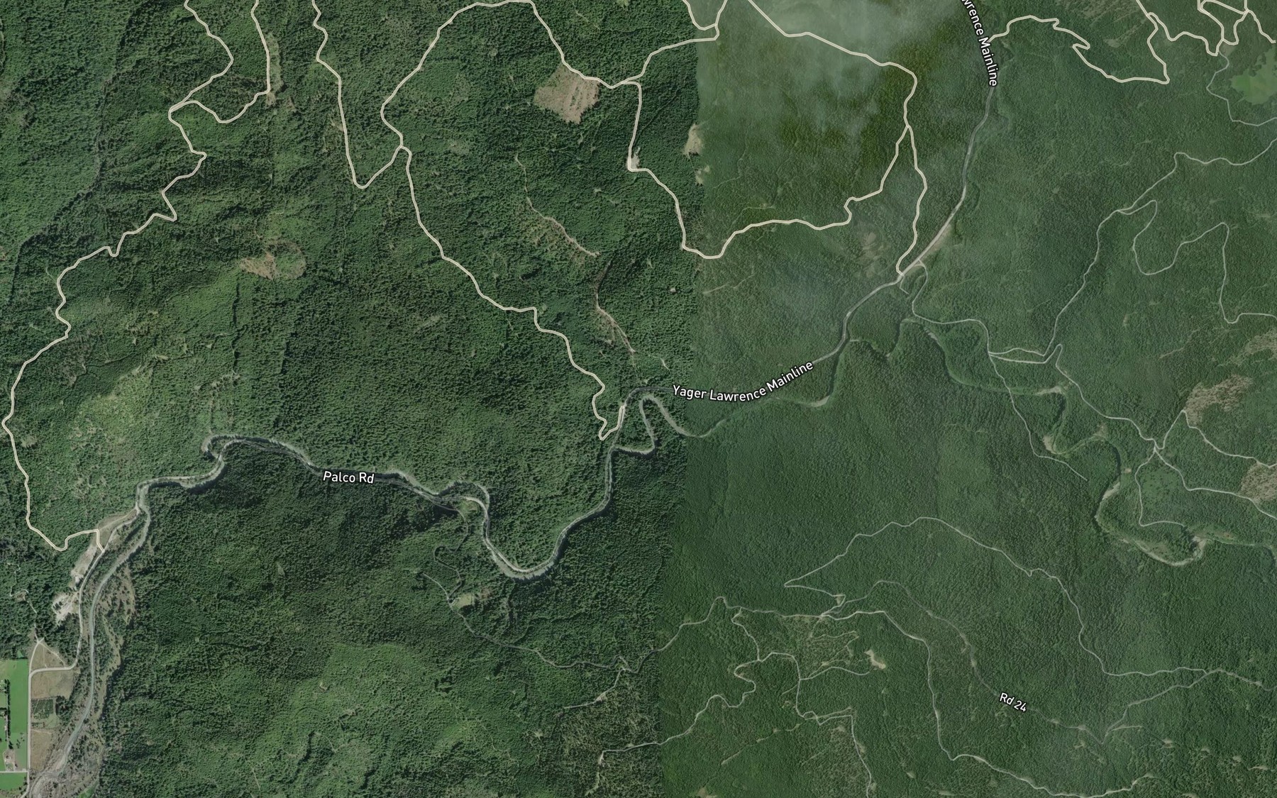 Satellite map of the Blanton Creek