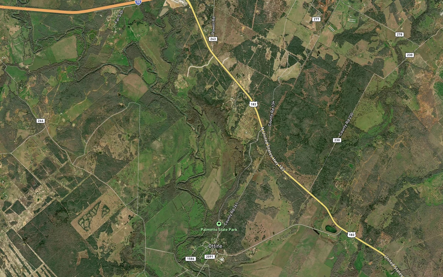 Satellite map of the Glasscock Lake