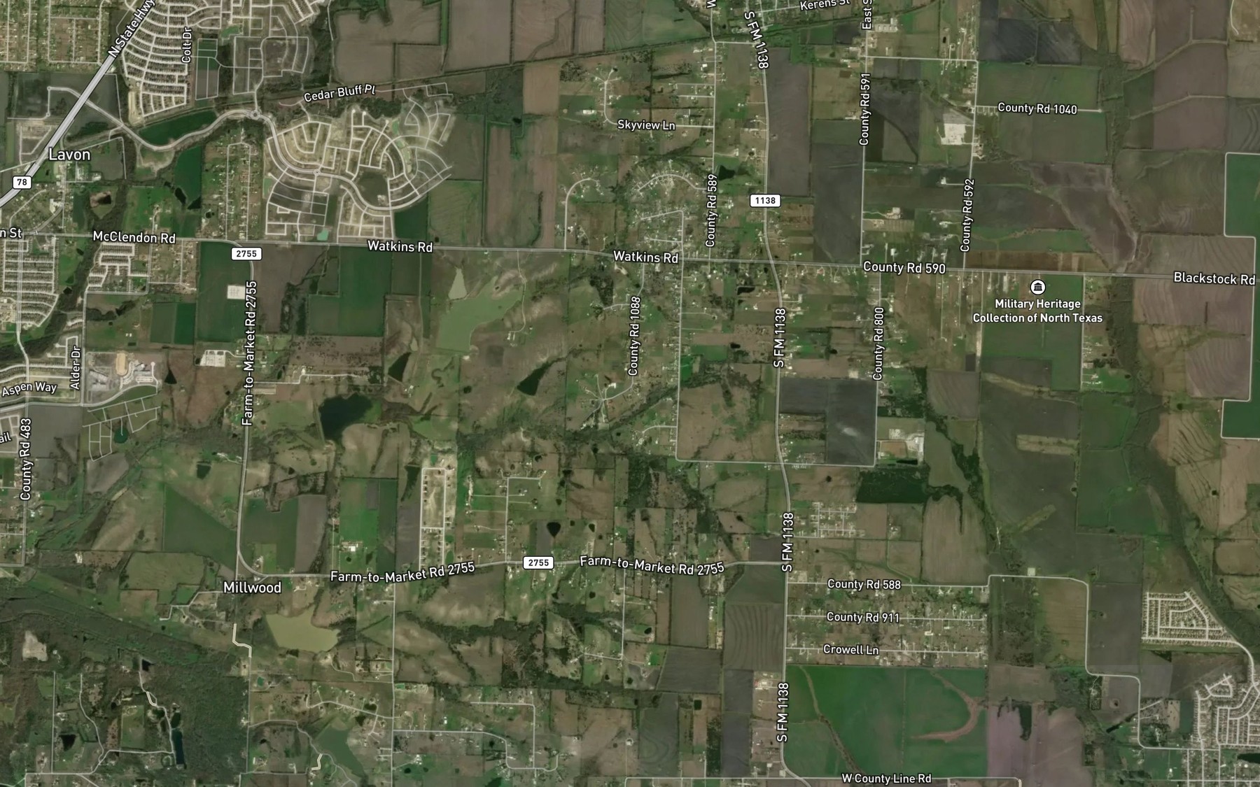 Satellite map of the Boyd Lake
