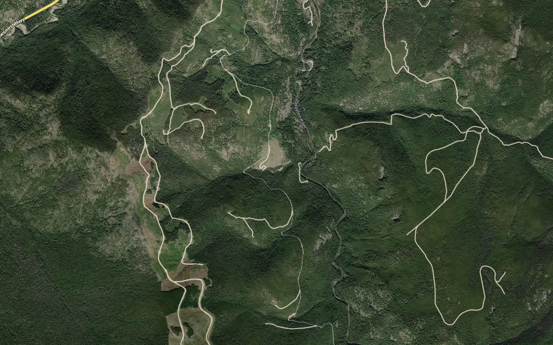 Satellite map of the Calcite Creek