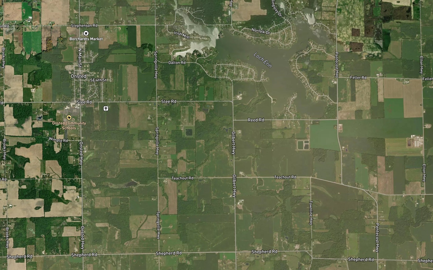 Satellite map of the Cole Drain