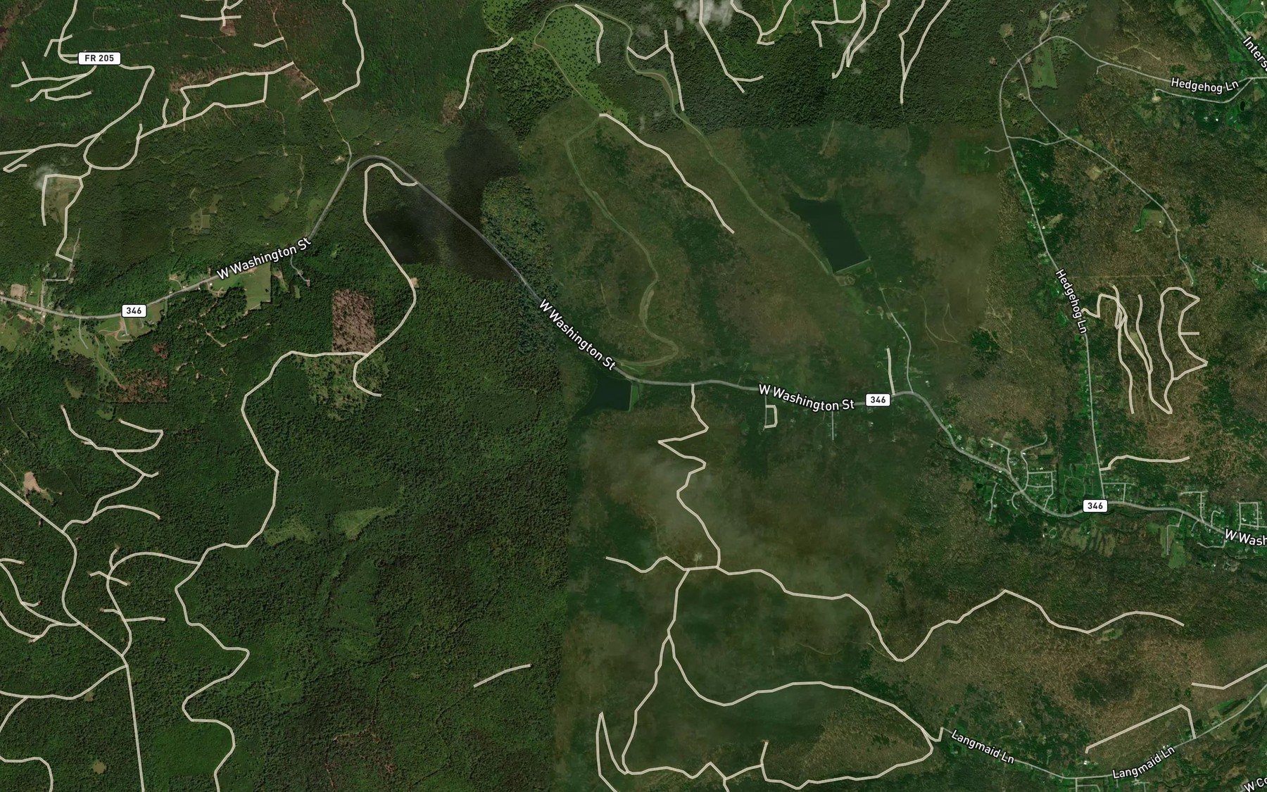 Satellite map of the Number Three Reservoir