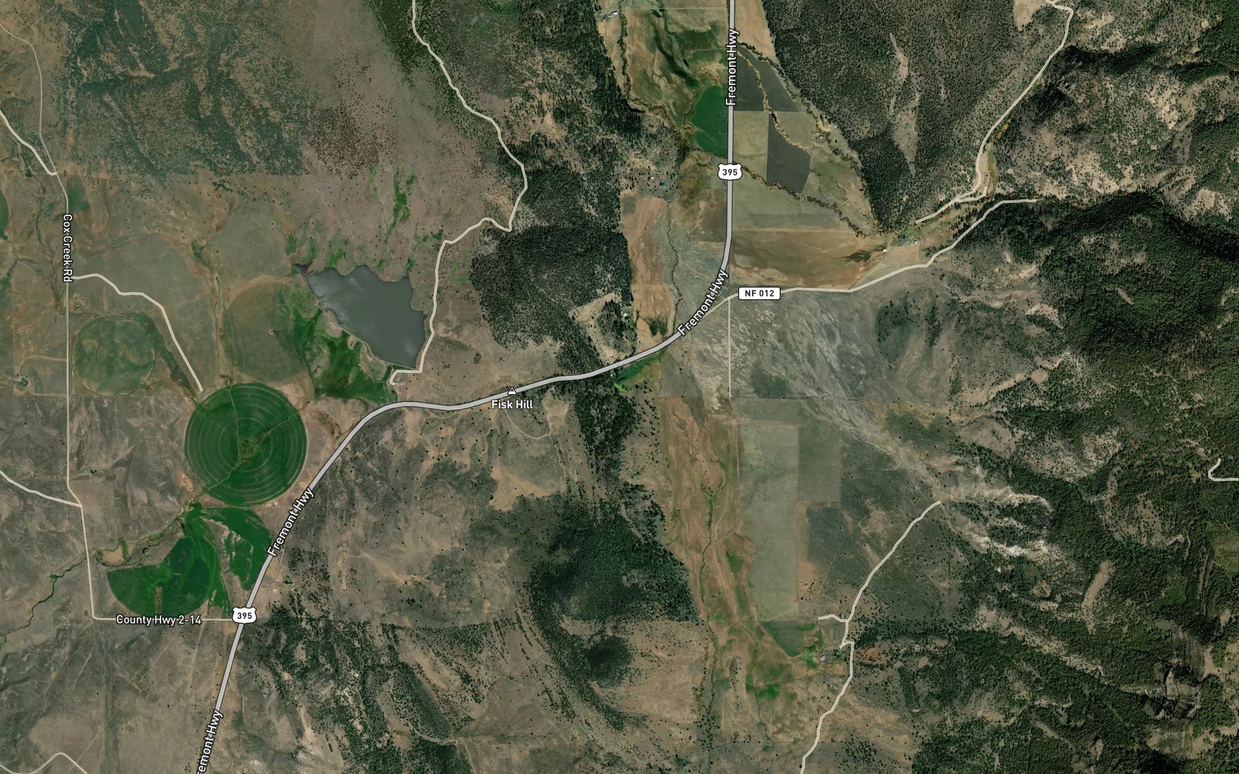Satellite map of the Cory Reservoir