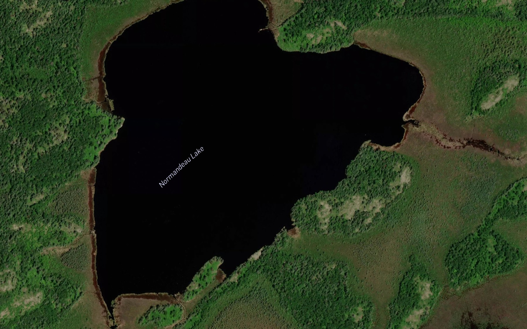 Satellite map of the Normandeau Lake