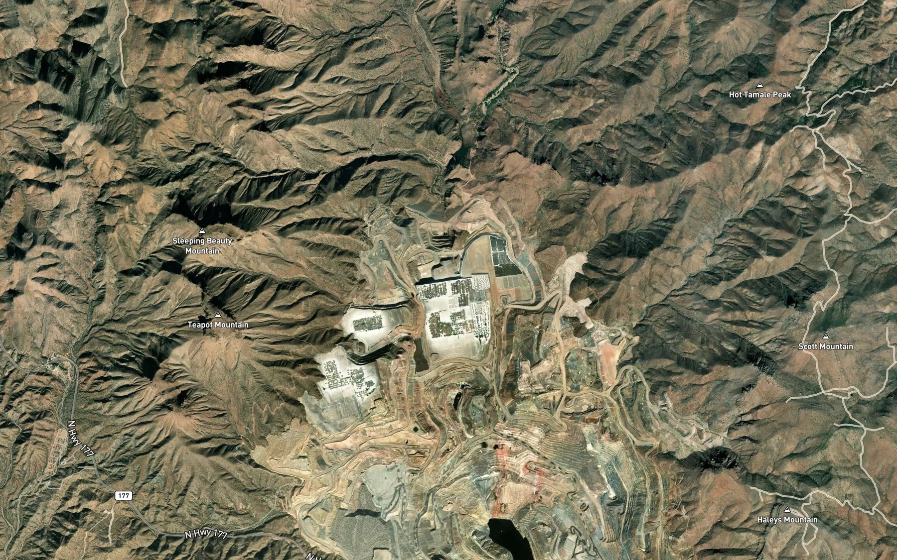 Satellite map of the Little Box Lake