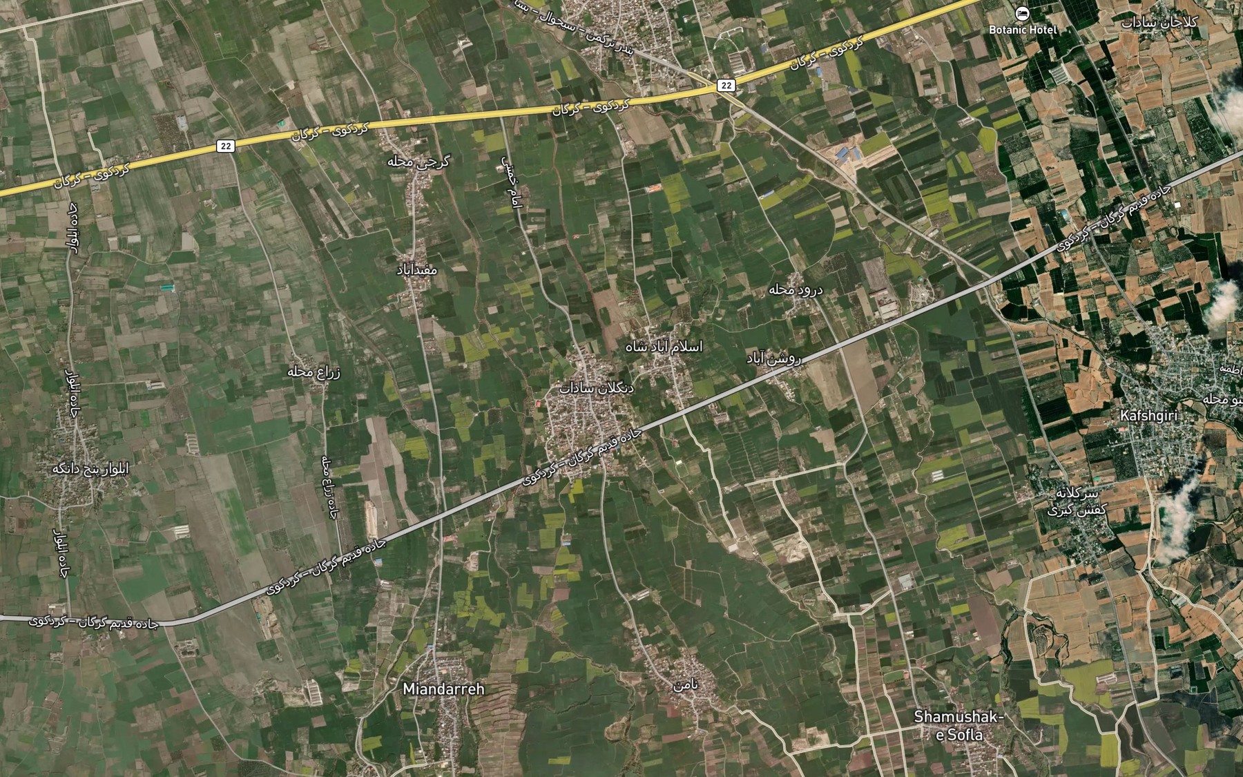 Satellite map of the Rudkhaneh-ye Shamushak