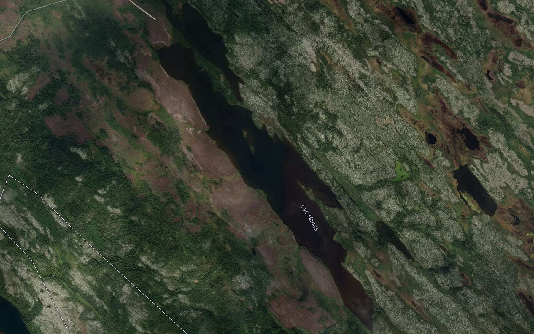 Satellite map of the Lac Hanas