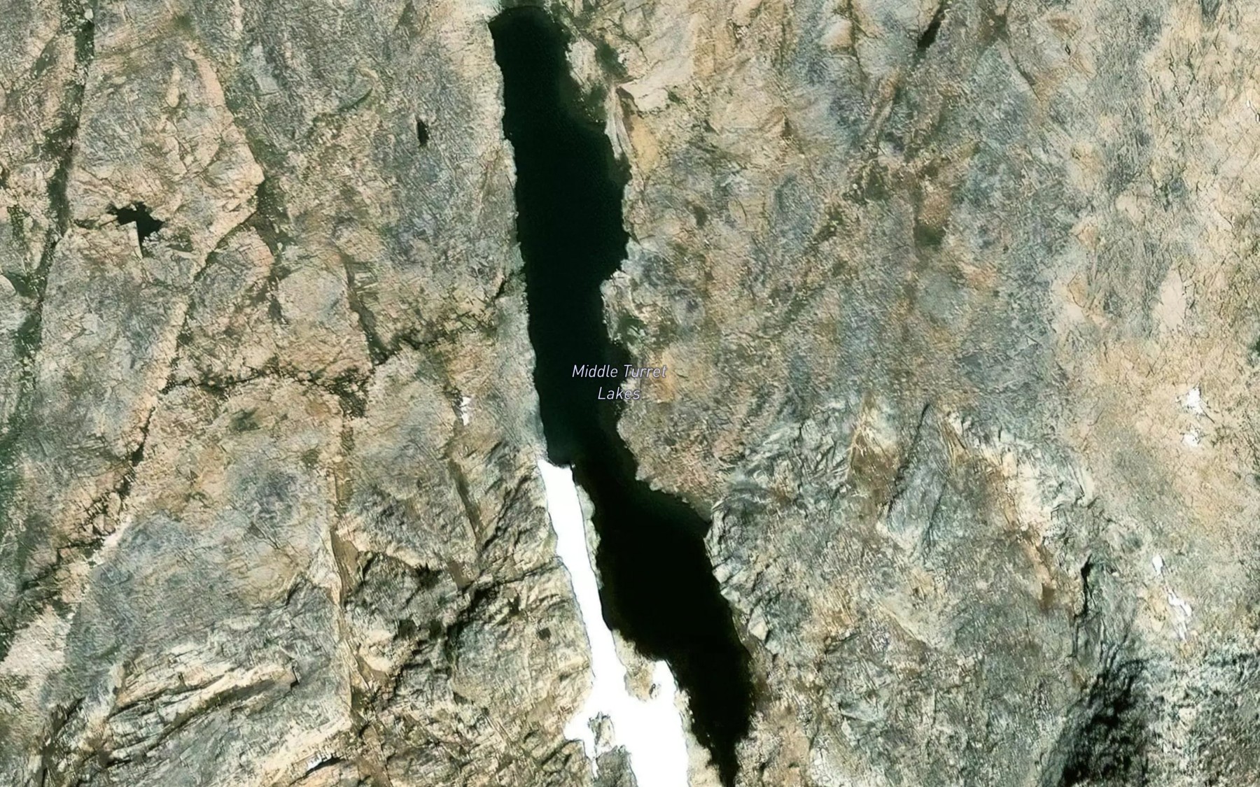 Satellite map of the Middle Turret Lakes
