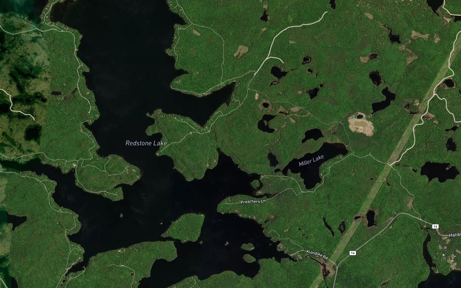 Satellite map of the Harburn Creek