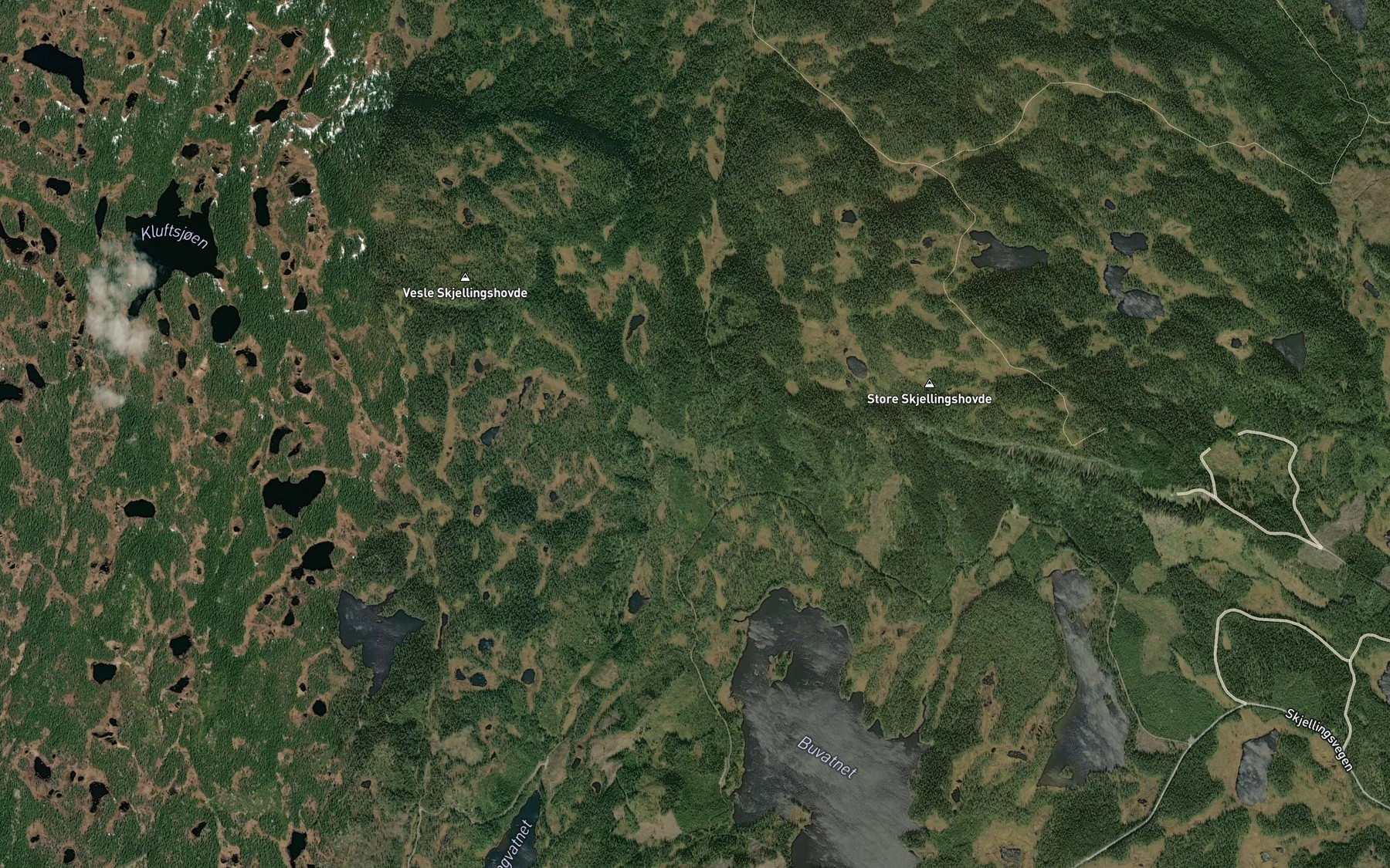 Satellite map of the Skarbekken