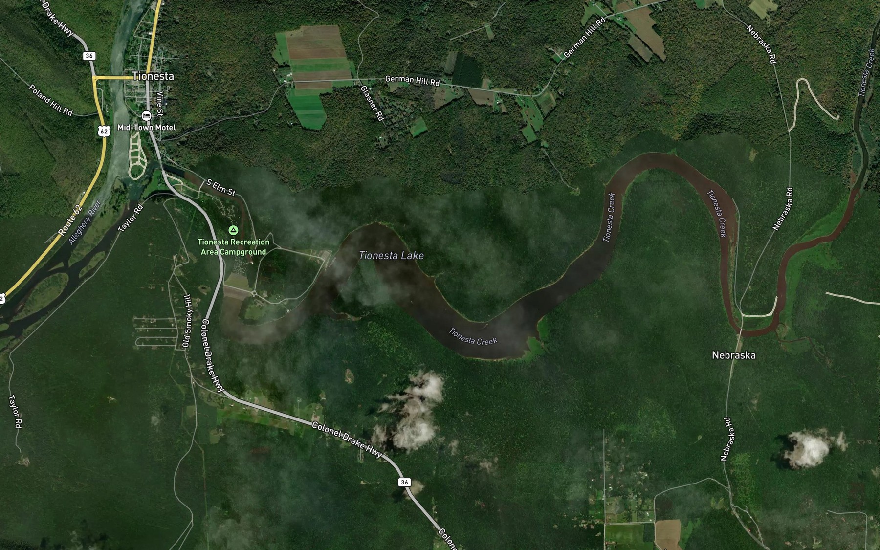 Satellite map of the Glasner Run
