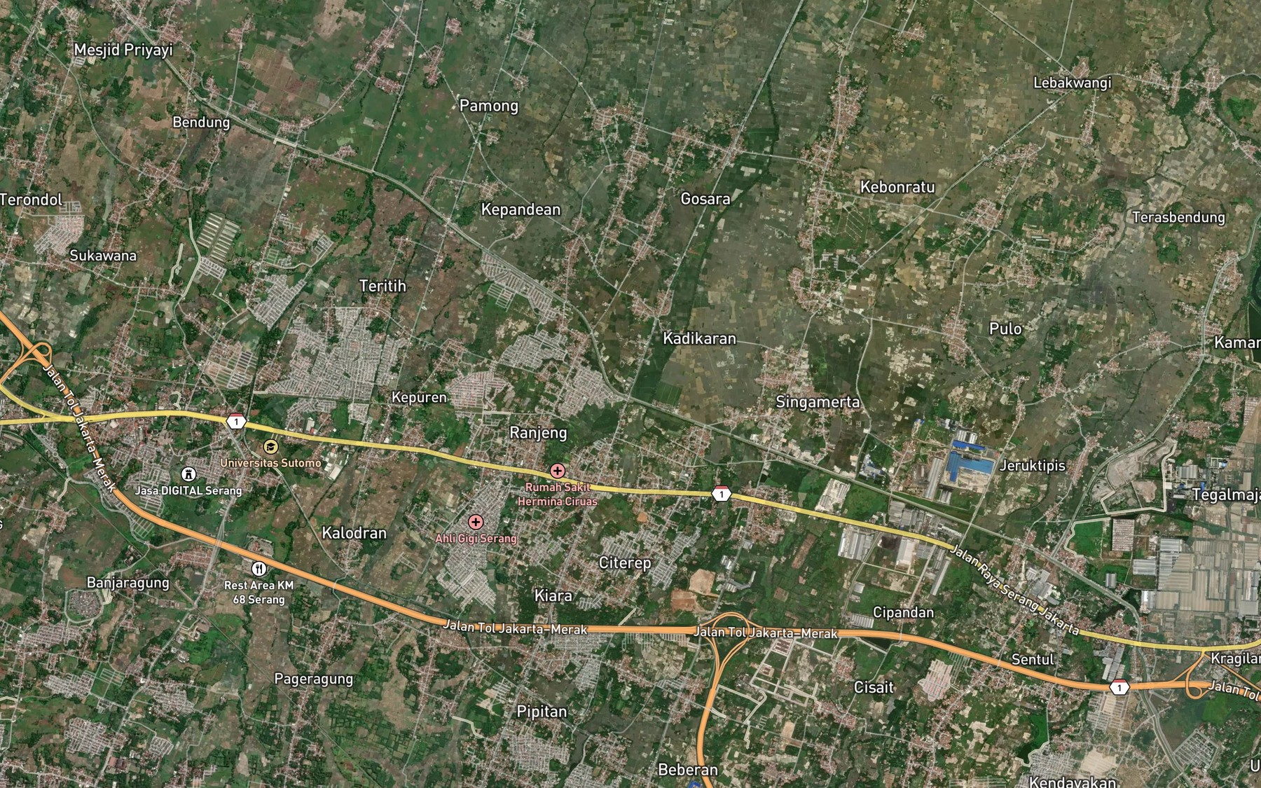 Satellite map of the Saluran Sekunderbayongbong