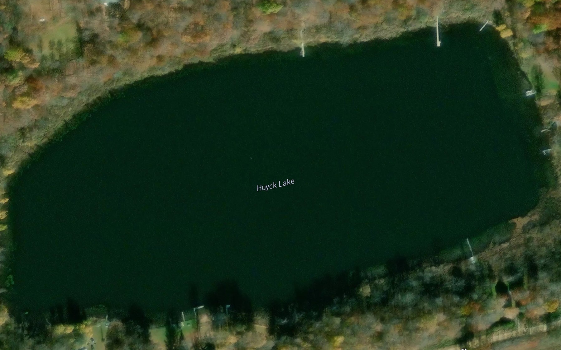 Satellite map of the Huyck Lake