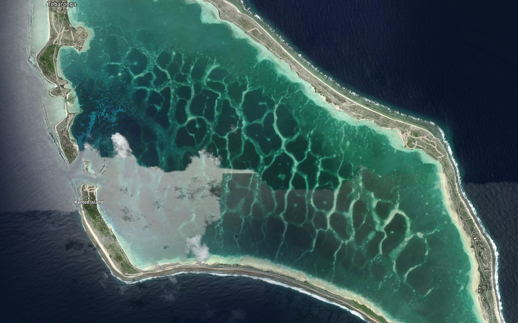 Satellite map of the Kanton Lagoon