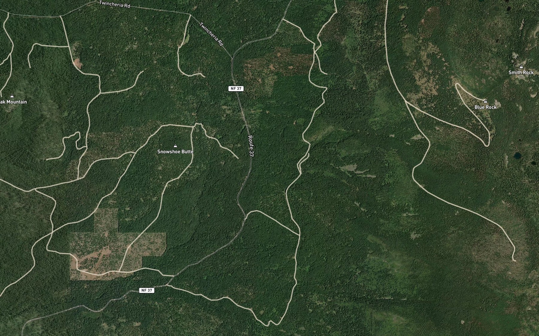 Satellite map of the Gypsy Fork