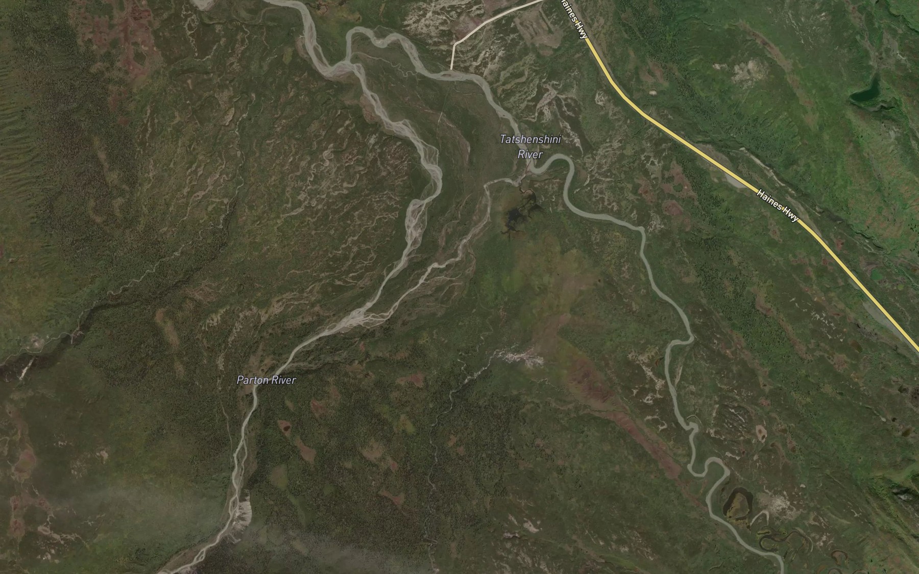 Satellite map of the Parton River