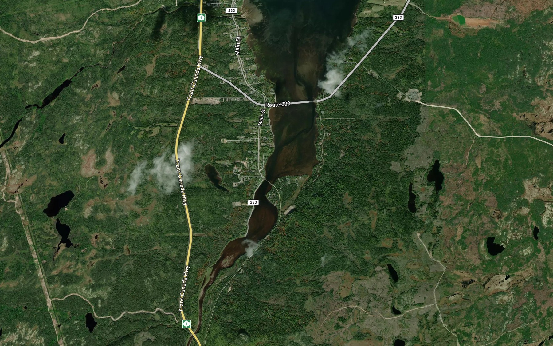 Satellite map of the Southwest River